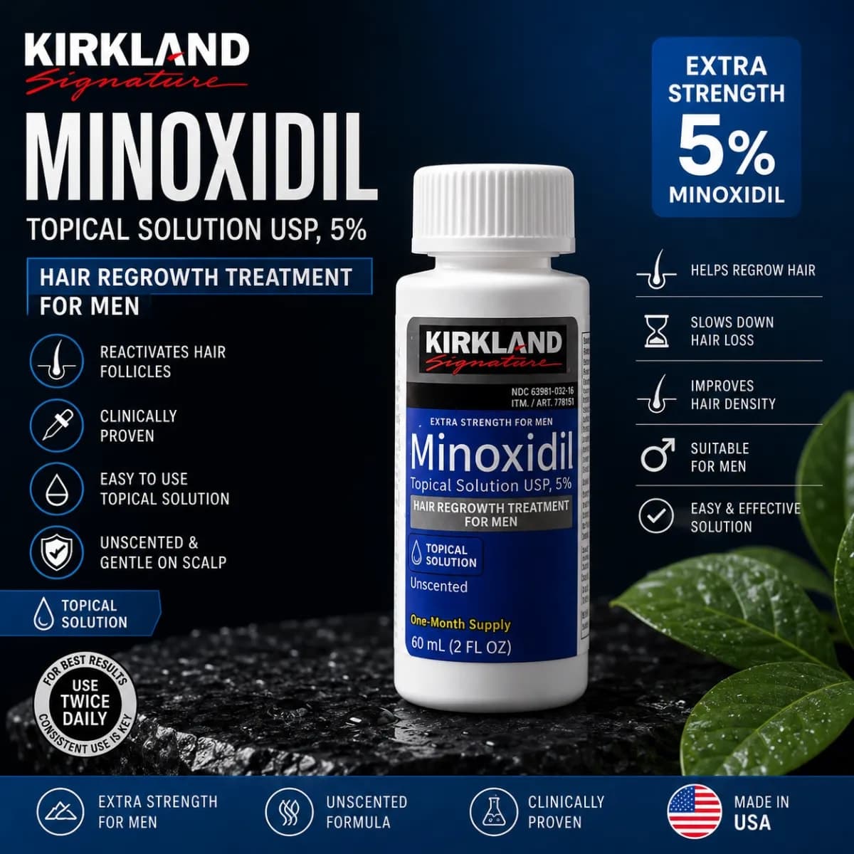 Minoxidil 5% Hair Growth Solution – 60ml